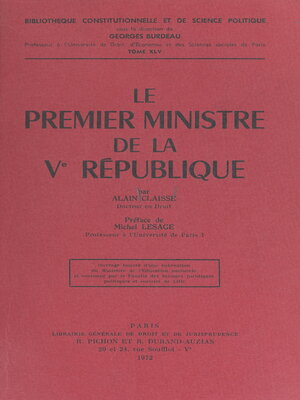 cover image of Le Premier ministre de la Ve République